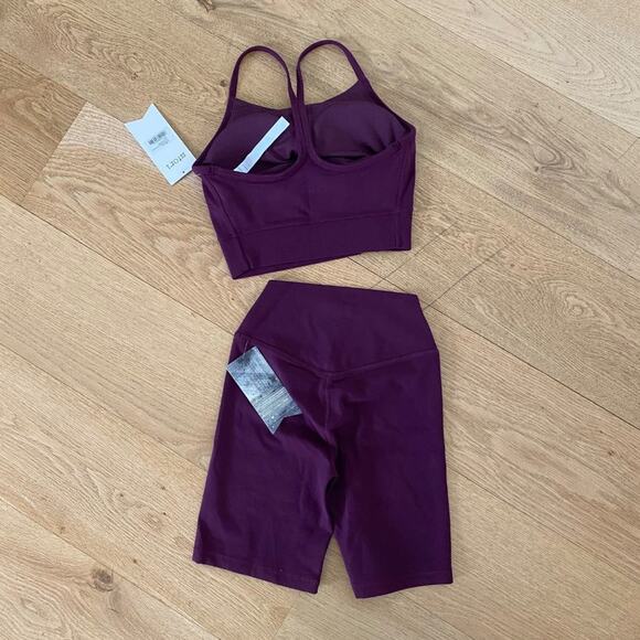 Stori Legend Crop Shelf Tank & Perseverance Fitted 7" Shorts in Mulberry - Picture 4 of 4